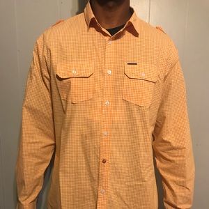 Orange button up shirt